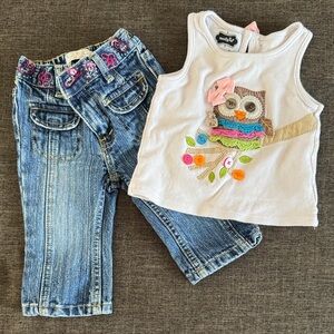 Signature by Levi Strauss Kids Blue Jeans and Tank top